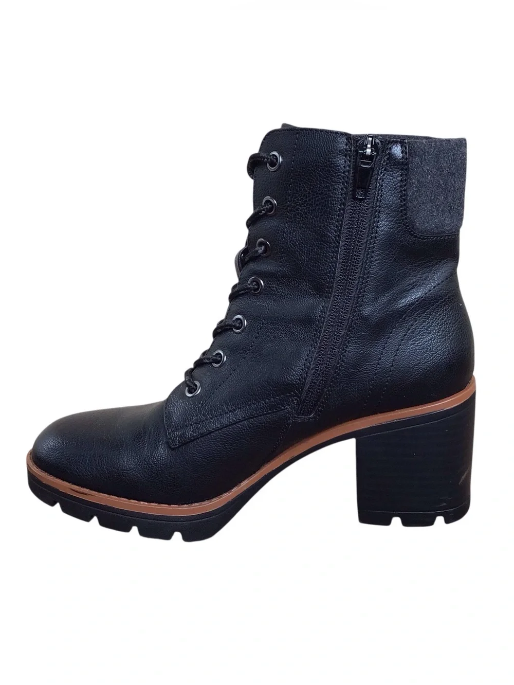 Naturalizer Madelynn 2 Lace Up Black Heeled Ankle Boots
